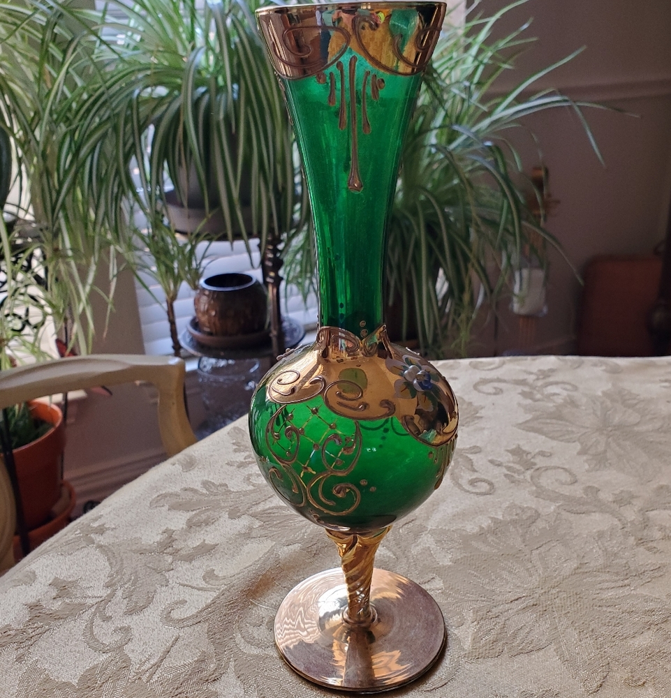 Vintage Czech art glass vase